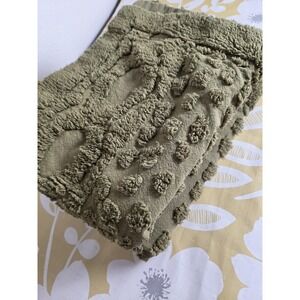 Vtg Chinelle Avocado Green King Pillow Shams Set Of 2 Retro Boho Granny Chic